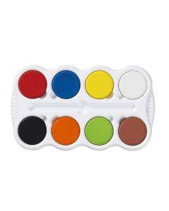 Tempera waterverf palet - 8 kleurtjes