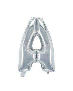 letterballon zilver 38 cm - A t/m Z