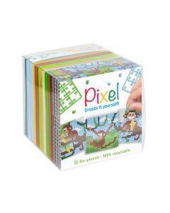 Pixelhobby kubus - 24-delig - aapjes