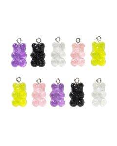 Hangers - acryl - gummy teddyberen - 10 stuks