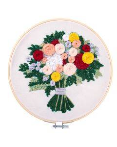 Borduurpakket - 21 cm - veldboeket