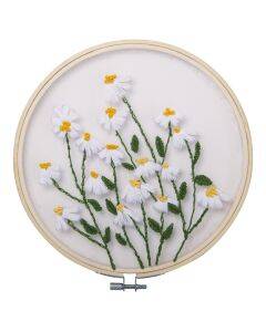 Borduurpakket - 21 cm - madeliefjes