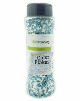 CraftEmotions Color Flakes - blauw en wit