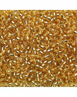 Rocailles 2,7 mm - 30 gram goud semi transparant