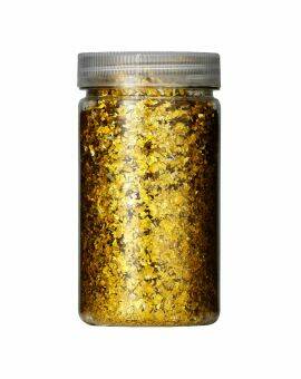 Glittervlokken - gerecycled  - 40 gram - goud