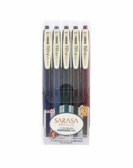 Zebra Sarasa Vintage Color - gelpennen - 5 stuks