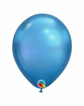 ballonnen metallic 28 cm - blauw 3 stuks