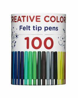Box met 100 viltstiften - 25 kleuren