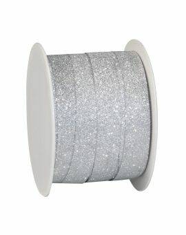 Cadeaulint - 10 meter - glitter zilver