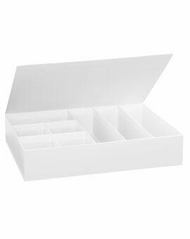 Opbergbox - wit karton - 8 vakken