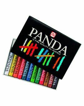 Panda oliepastels - 12 stuks