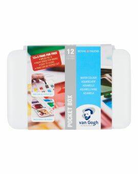 van Gogh aquarelverf pocket box - 12+3 halve napjes - basic