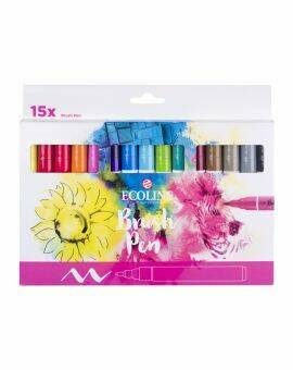 Ecoline Brush Pen set - 15 stuks - primair