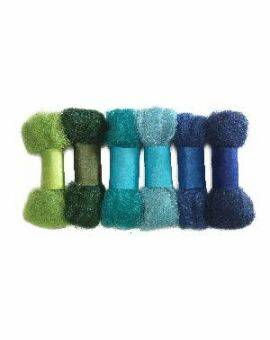 Nepal wool lamswolset 6x 2 gram- Blauw/groen