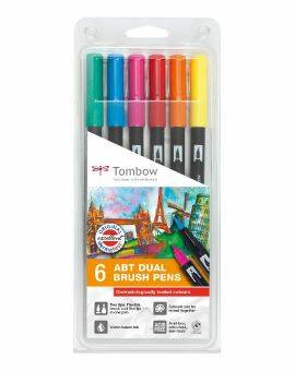 ABT Dual Brush Pen- Assorti colours 6 stuks