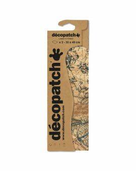 Décopatch - 30x40 cm - 3 vellen - landkaart bruin