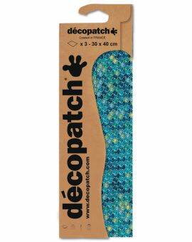 Décopatch - 30x40 cm - 3 vellen - blauwe schubben