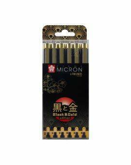 Sakura Pigma Micron set 6 - black & gold edition