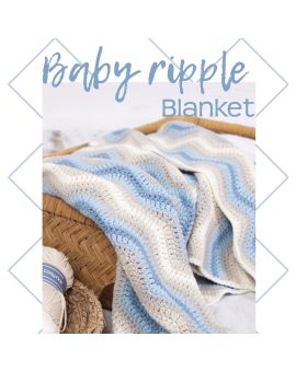 haakpakket baby ripple deken - blauw