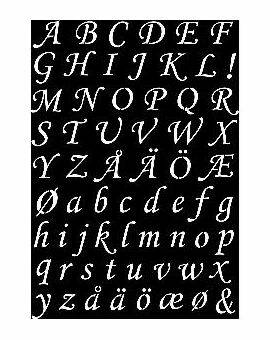 Sjabloon - alfabet - sierlijk