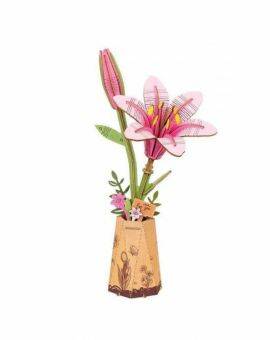 Robotime Houten 3D puzzel - Pink Lily