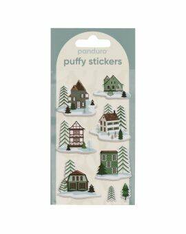 Puffy stickers - 8 stuks - winter homes