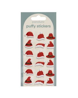 Puffy stickers - 18 stuks - Santa hats