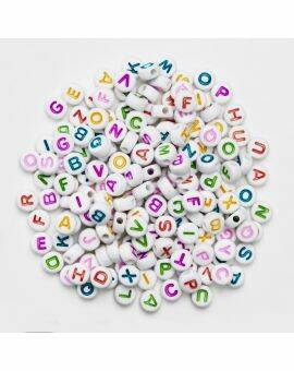 Kralenmix - acryl - letterkralen - gekleurde letters