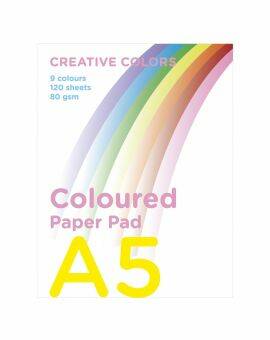 Gekleurd papier - A5 - 9 kleuren - 120 vellen