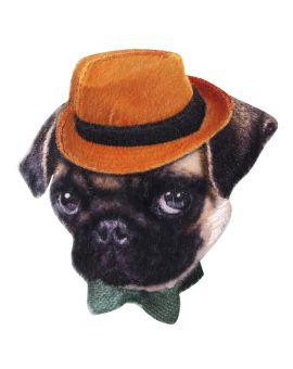 Iron-on - hond met hoed