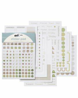 Sticker pad - 20 vellen - groen/beige