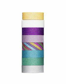 Panduro papertape tube - 8 stuks - pastel glitters