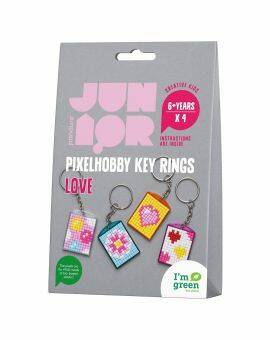 Panduro Junior DIY kit - Pixel sleutelhangers - Love