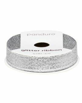 Lint - 12 mm - glitter zilver