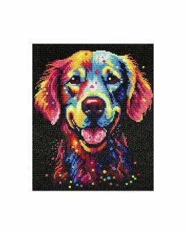 Diamond painting kit - 33x40 cm - hond lichtgevend