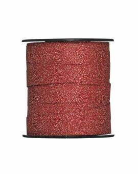 Cadeaulint - 25 meter - rood glitter