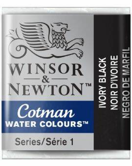 W&N Cotman Watercolours - half napje - ivory black