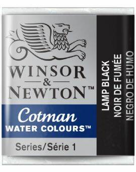 W&N Cotman Watercolours - half napje - lamp black