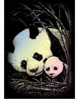 Engraving art - holografisch - Panda