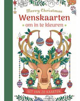 Wenskaarten om in te kleuren - Merry Christmas