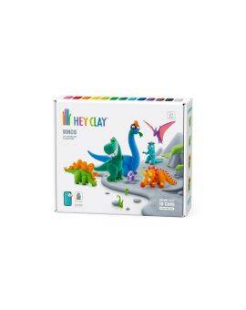 Hey Clay boetseerklei set - 15 potjes - Dinos