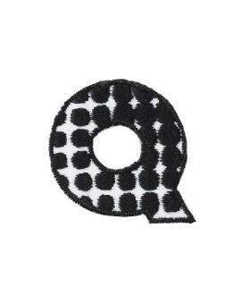 Iron-on letter Q zwart/wit