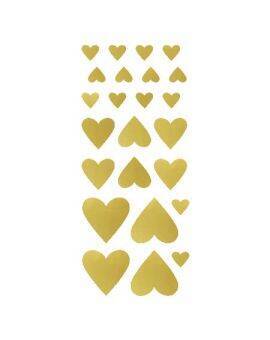Stickers harten - 96 stuks - goudkleurig