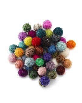 Wolvilt bolletjes - Ø10 mm - 50 stuks - kleurenmix