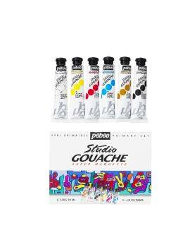 Pebeo gouache - 6x 20 ml - primaire kleuren