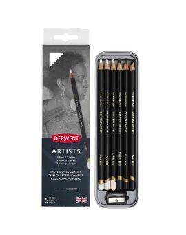 Derwent Artists potloden - 3x wit + 3x zwart