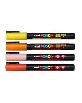 POSCA acrylmarker set - fijn PC-3M - glitters - warme tinten