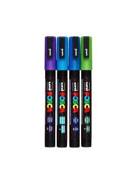 POSCA acrylmarker set - fijn PC-3M - glitters - koele tinten