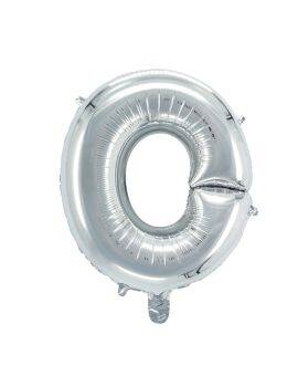 Letterballon zilverkleurig - 32 cm - O