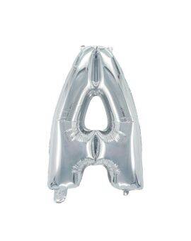 letterballon zilver 38 cm - A t/m Z